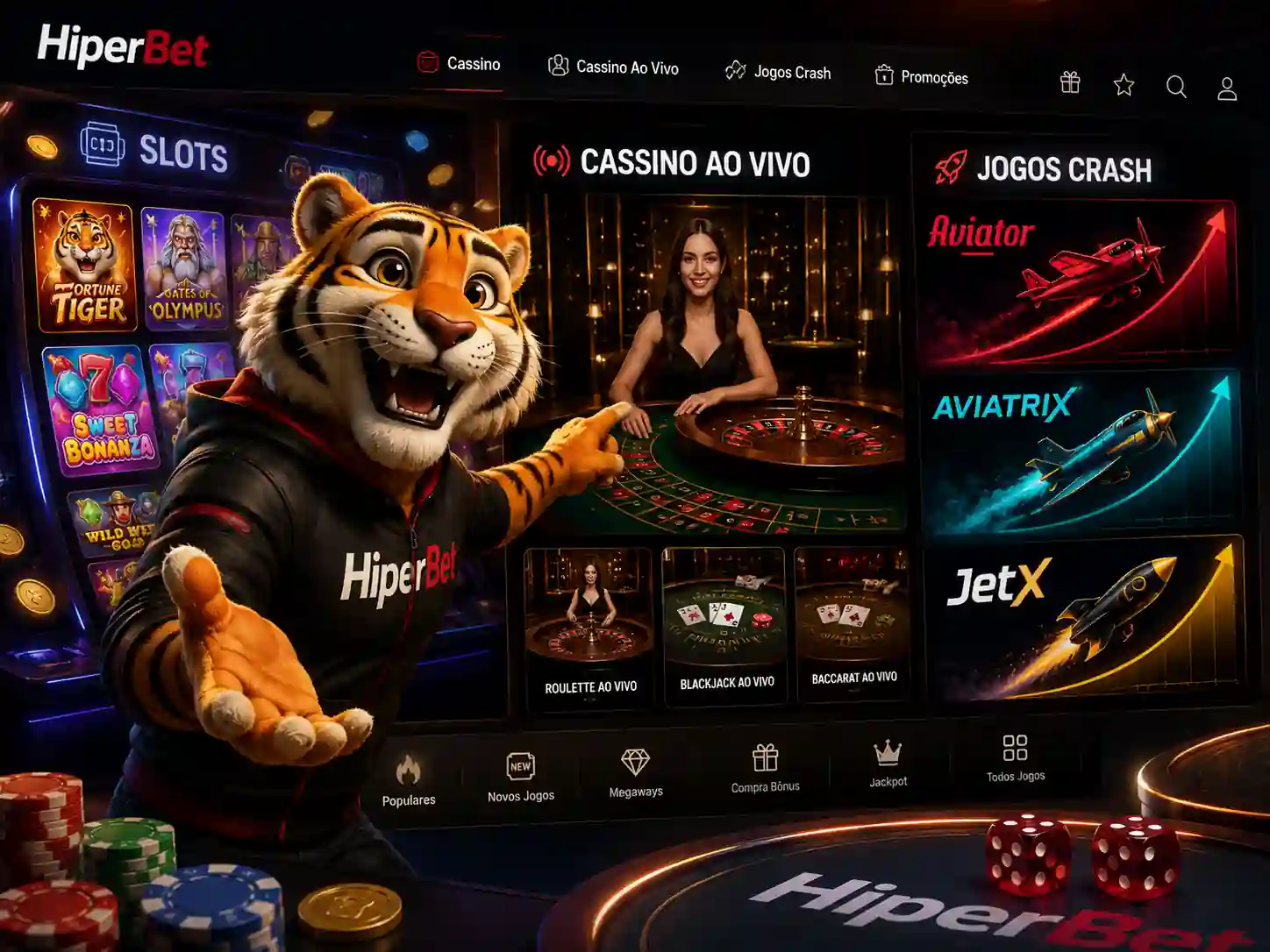 Cassino Hiperbet com slots, mesas ao vivo e jogos crash