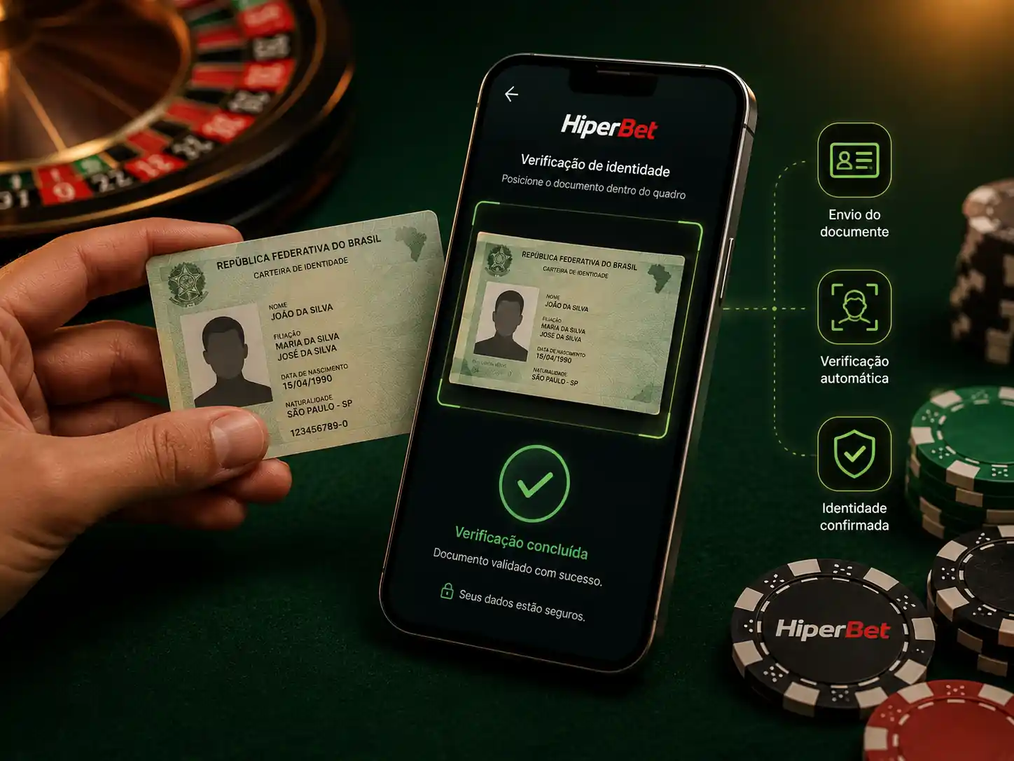 Verificação de identidade na conta Hiperbet