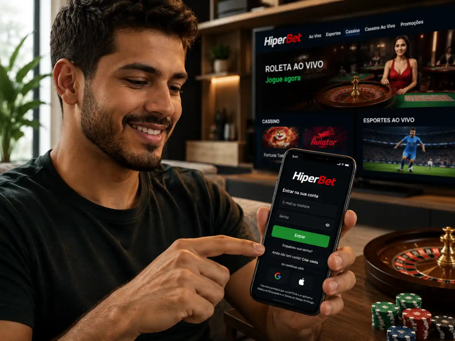 Tela de login Hiperbet