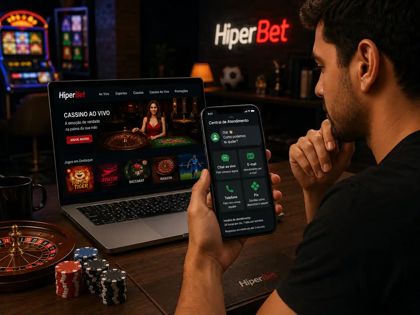 Métodos de pagamento e suporte Hiperbet